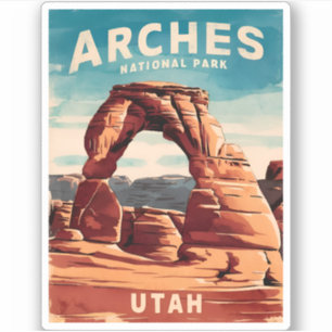 Adesivo Viagens vintage Arches National Park Utah Retro
