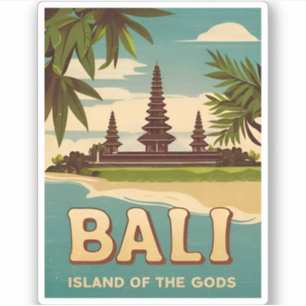 Adesivo Viagens vintage Bali Indonésia - Gráfico Retroativ