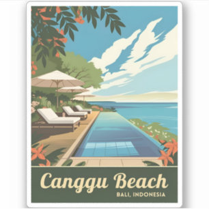 Adesivo Viagens vintage Canggu Bali Indonésia - Cenário Re