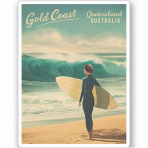 Adesivo Viagens vintage Costa Dourada Austrália Retrocêntr