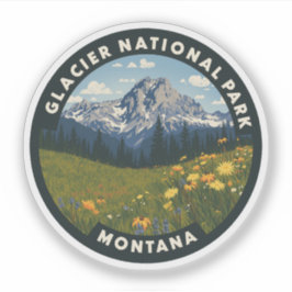 Adesivo Viagens vintage de Montana do Glacier National Par