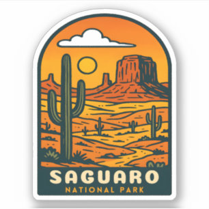 Adesivo Viagens vintage do Retro de Arizona do Parque Naci