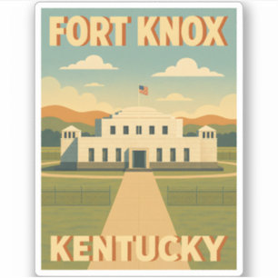 Adesivo Viagens vintage Fort Knox Kentucky - Gráfico Retro