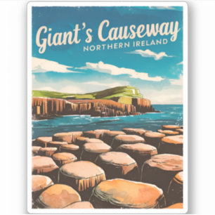 Adesivo Viagens vintage Giant's Causeway Norte Irlanda