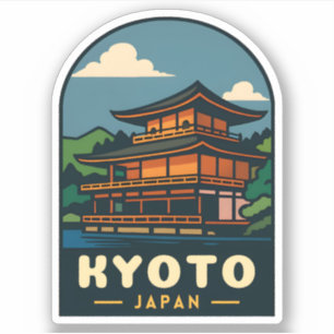 Adesivo Viagens vintage Kyoto Japão - Panorama Retrocêntri