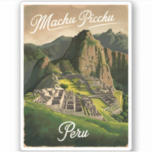 Adesivo Viagens vintage Machu Picchu Peru - Gráfico Retroa