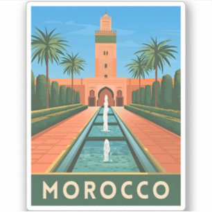 Adesivo Viagens vintage Marrocos Norte África - Gráfico Re