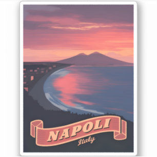 Adesivo Viagens vintage Nápoles Itália Sensível ao Sol