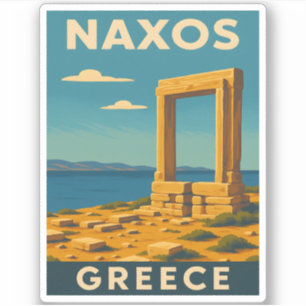 Adesivo Viagens vintage Naxos Grécia Coastal Retrocêntrico