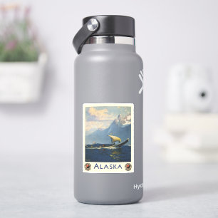 Adesivo Viagens vintage Para O Norte Do Alasca Do Pacífico