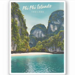 Adesivo Viagens vintage Phi Islands Tailândia Retro