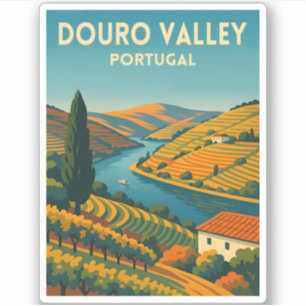 Adesivo Viagens vintage Retro Vale do Douro, Portugal Cêni