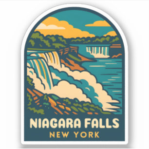 Adesivo Viagens vintage Retroativa Niagara Cai Nova York