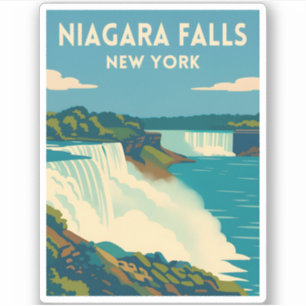 Adesivo Viagens vintage Retroativa Niagara Cai Nova York