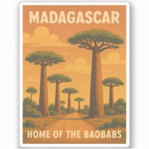 Adesivo Viagens vintage Retrorística de Madagascar