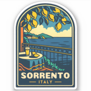 Adesivo Viagens vintage Sorrento Itália Retrocêntrica Cost