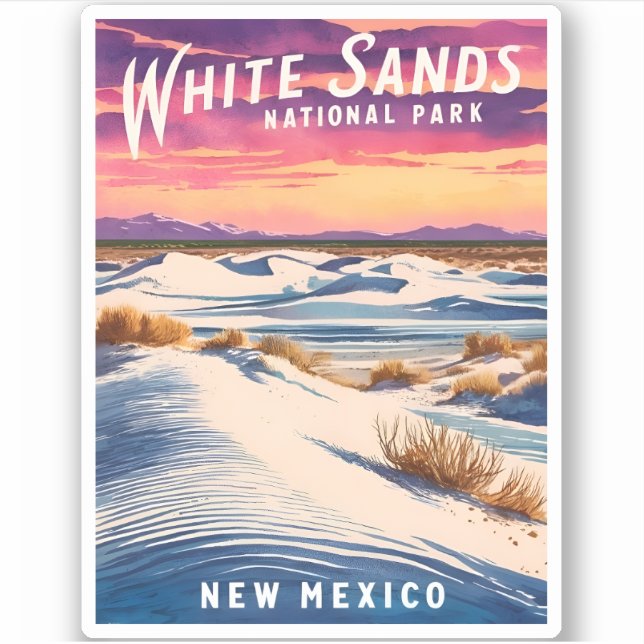 Adesivo Viagens vintage White Sands National Park Retro (Frente)