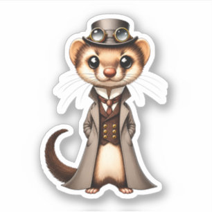 Adesivo Viajante Mundial Furão Vitoriano Steampunk