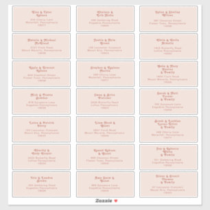 Adesivo Vibes de Retro Simples   Blush Weds Guest Address