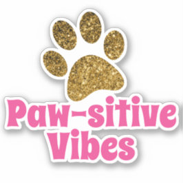 Adesivo Vibes em Paw-sitive | Glitter Paw Print Vinil