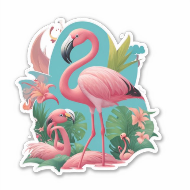 Adesivo Vibes Tropicais Flamingo Stickers para Cada Ocasio (Frente)