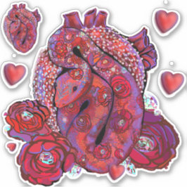 Adesivo Víbora Gemstone com Rosas e Corações