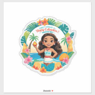 Adesivo Vibrações de Aniversário na Ilha da Moana!