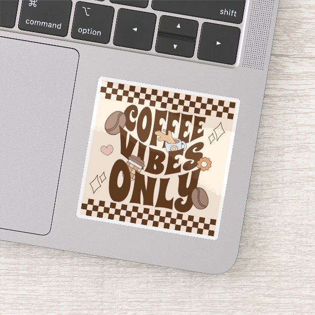 Adesivo Vibrações de Café Retro e Divertido Somente (Detalhe)