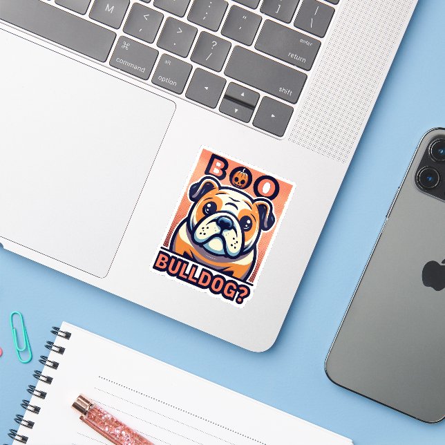 Adesivo Vibrant Bulldog : Pop de Halloween (Notebook com iPhone)