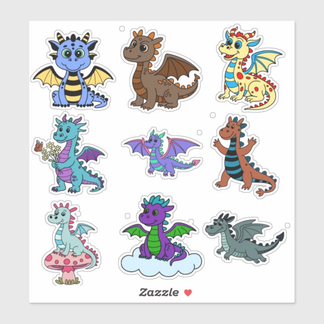 Adesivo Vibrant Dinosaur Sticker Set for Kids - Fun & Colo (Folha)