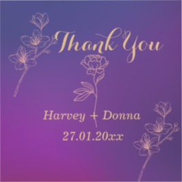 Adesivo Vibrant Magenta Purple Obrigado Casamento