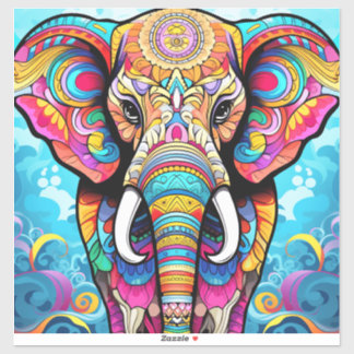 Adesivo Vibrant Mandala Elephant Sticker