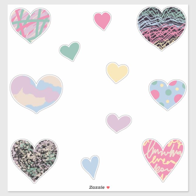 Adesivo Vibrant Multicolored Hearts (Folha)