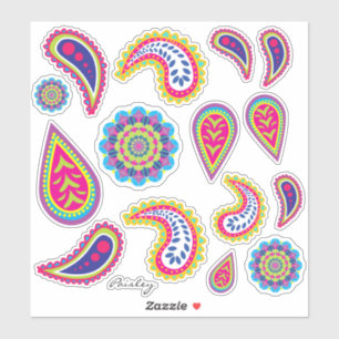Adesivo Vibrant Neon Modern Paisley & Mandalas
