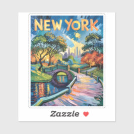 Adesivo Vibrant New York Central Park USA Van Gogh Style