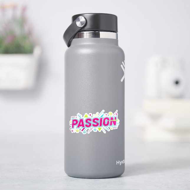 Adesivo Vibrant Passion Typography - Retro 90s Pop Art Aes (HidroFlask)