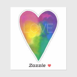 Adesivo Vibrant Watercolor Heart "Love"