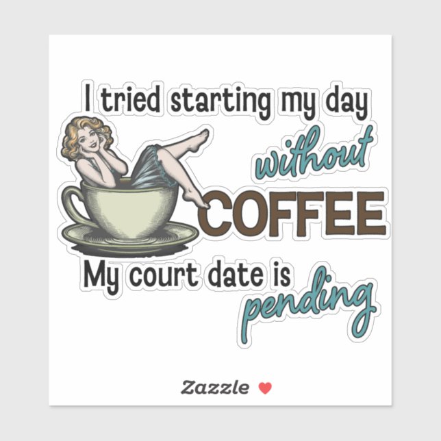 Adesivo Viciado em café para garotas (Folha)