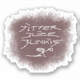 Adesivo Viciado em suco de jitter - arte de café transpare