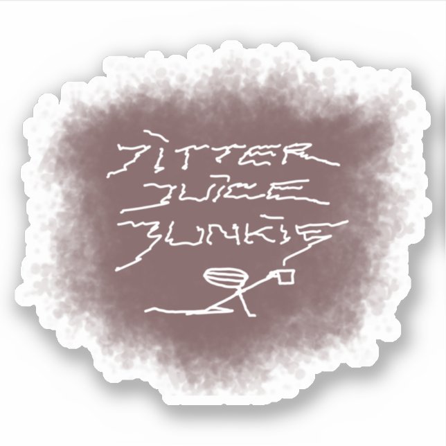 Adesivo Viciado em suco de jitter - arte de café transpare (Frente)