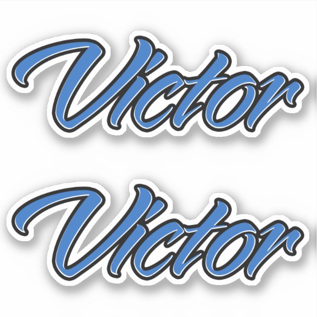 Adesivo Victor Name blue Aufkleber Sticker Stickerset (Frente)