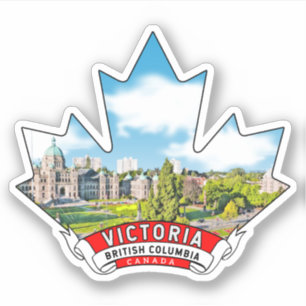 Adesivo Victoria, Columbia Britânica Canada Maple Leaf