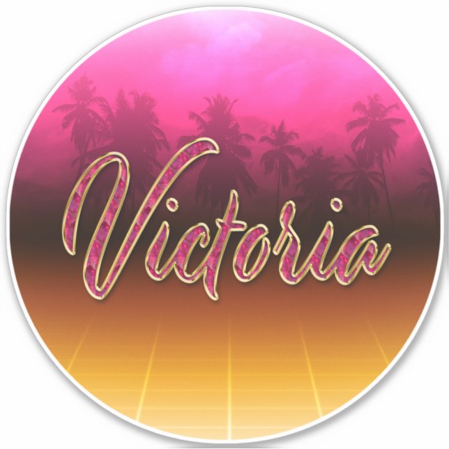 Adesivo Victoria Vorname Name pink Aufkleber Sticker (Frente)