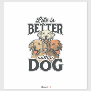 Adesivo Vida Antiga É Melhor Com um Cão Desenho Vetorial_1