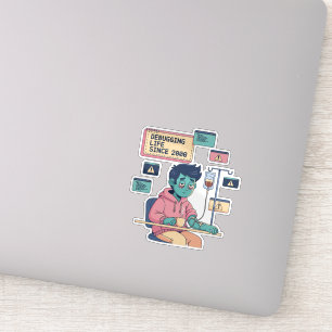 Adesivo Vida de Depuração Geeka Programador
