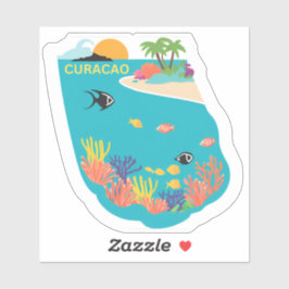 Adesivo Vida de ilha ao estilo de Curaçao