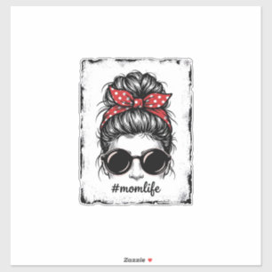 Adesivo Vida de Mãe Antiga Desenho de Camisa Bandana Coque