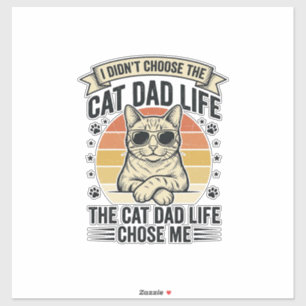 Adesivo Vida de Pai de Gato Desenho de Camiseta de Gravura