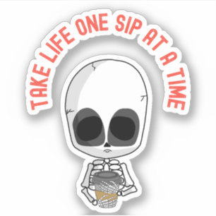 Adesivo Vida Um Sip por Vez - Café Motivador