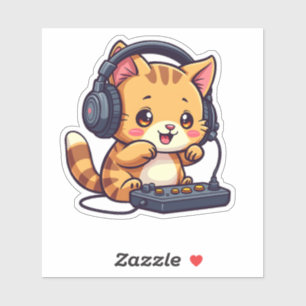 Adesivo Videos games de Gama de Gato Kawaii Cute
